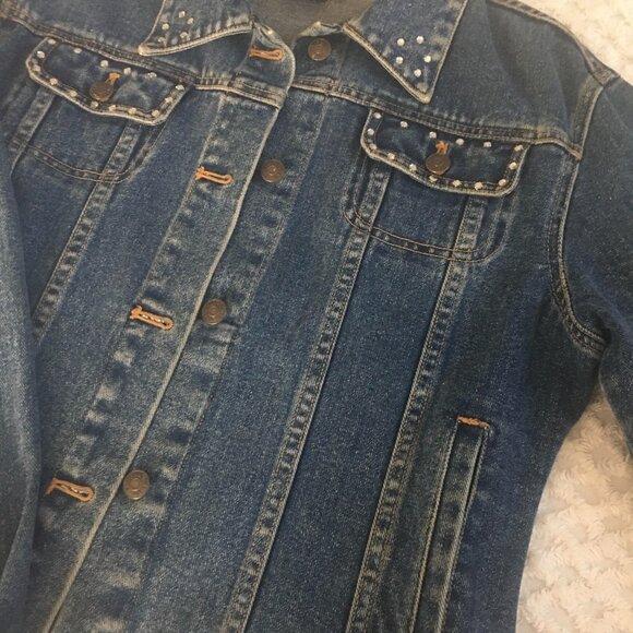 Denim Jacket With Rhinestones - Picture 1 of 6